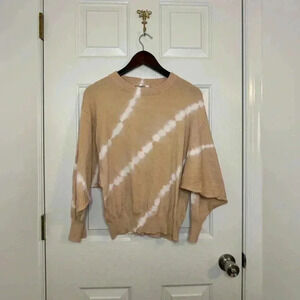 ELAN, O/S, good used condition, tan tie dye, sweater